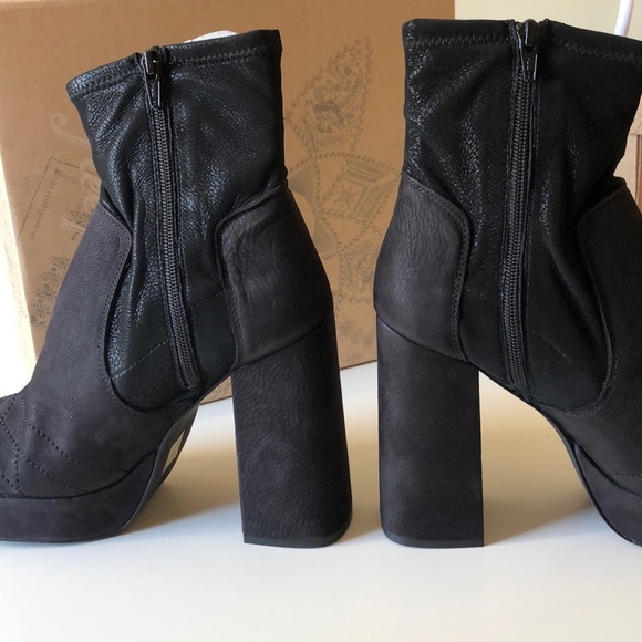 Free People Black leather Suede Platform Boots - Picture 12 of 15
